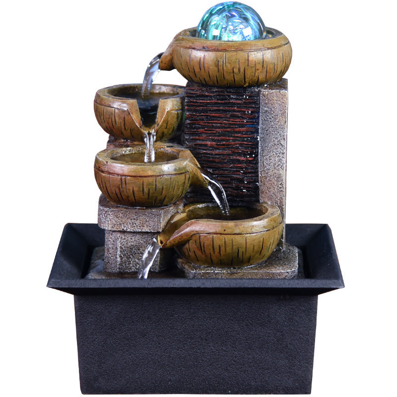 European desktop fountain running water