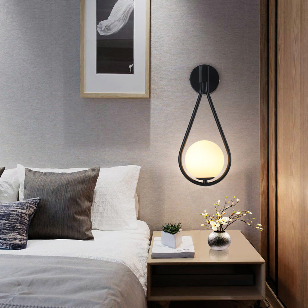 Nordic Led Wall Lamp Post-modern Minimalist Glass Living Room Aisle Corridor Balcony Creative Staircase Bedroom Bedside Lamp