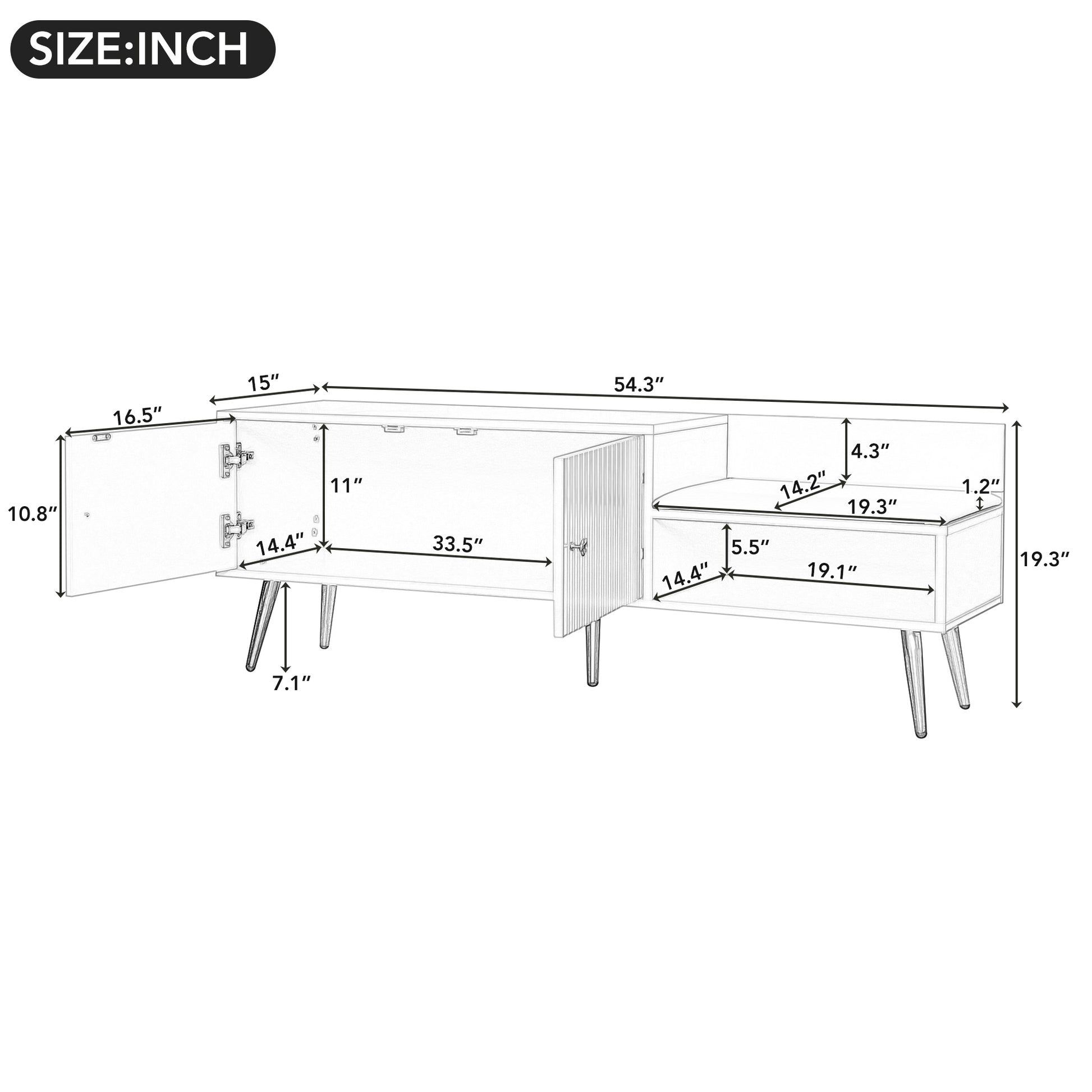 TREXM Modern Shoe Storage Bench with Hidden Storage and Upholstered Cushions for Bedside, Living Room and Entryway (Gray)